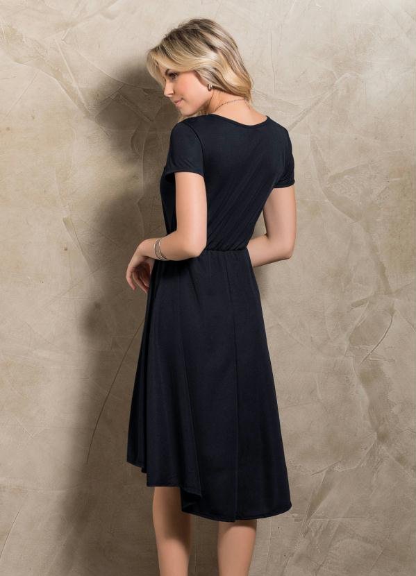 Outlet - Vestido Mullet Preto com Manga Curta 2