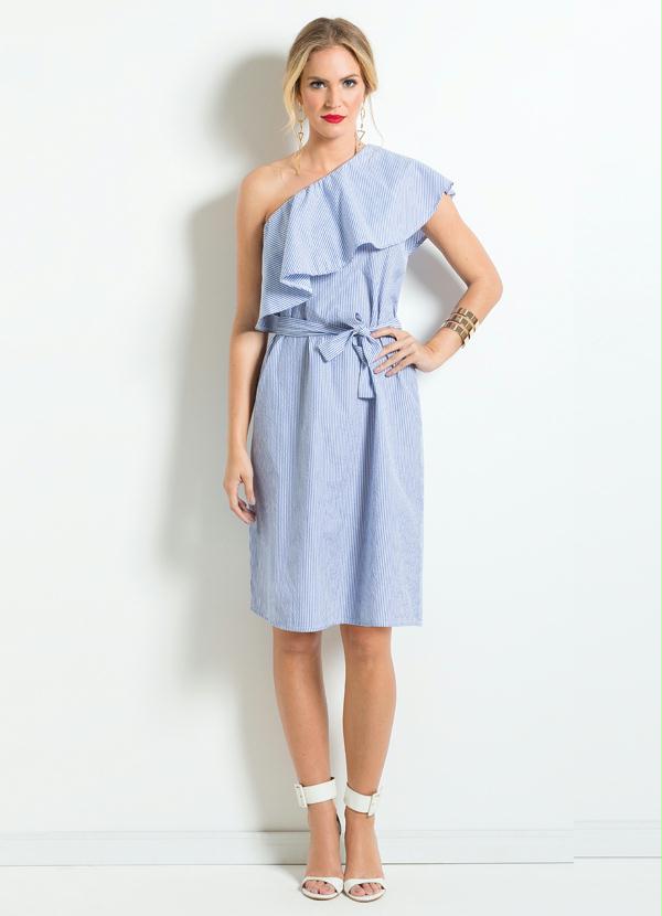 Multimarcas - Vestido Ombro Único Listrado 3