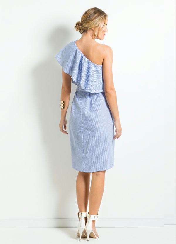 Multimarcas - Vestido Ombro Único Listrado 4