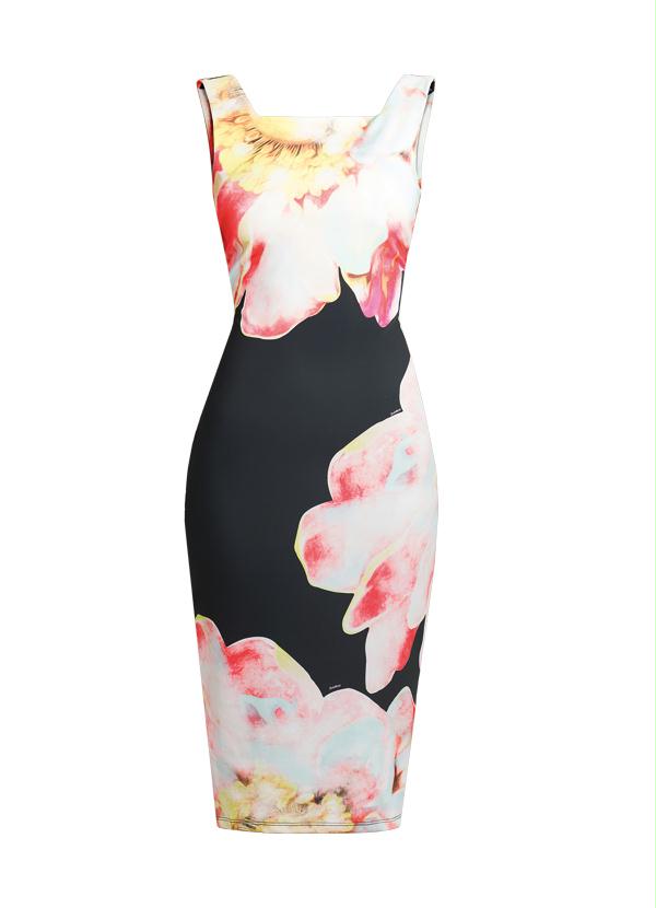 Quintess - Vestido Tubinho Midi Floral Maxi 9