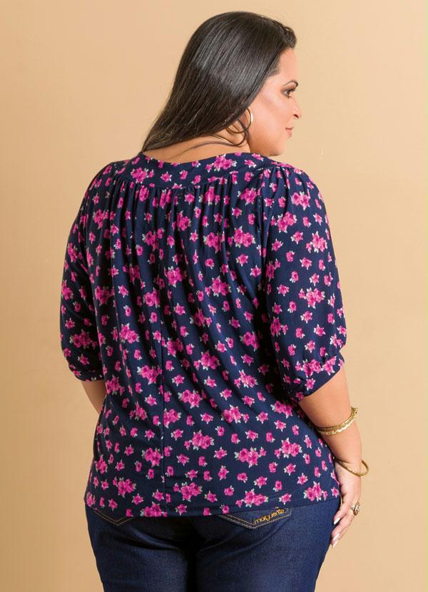 Marguerite - Blusa Decote Canoa Floral Plus Size 2