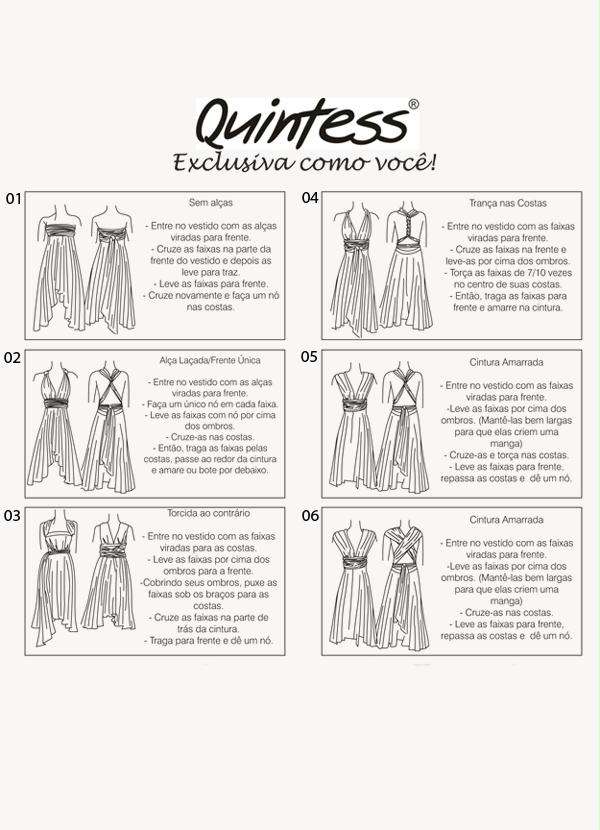 Quintess - Vestido 12 Formas de Uso Azul Petróleo 12