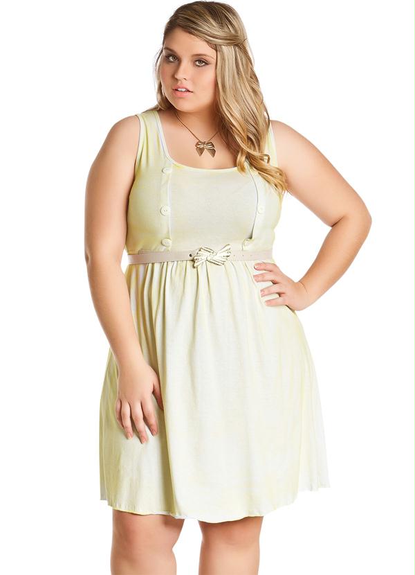 Marguerite - Vestido Amarelo Decote Redondo