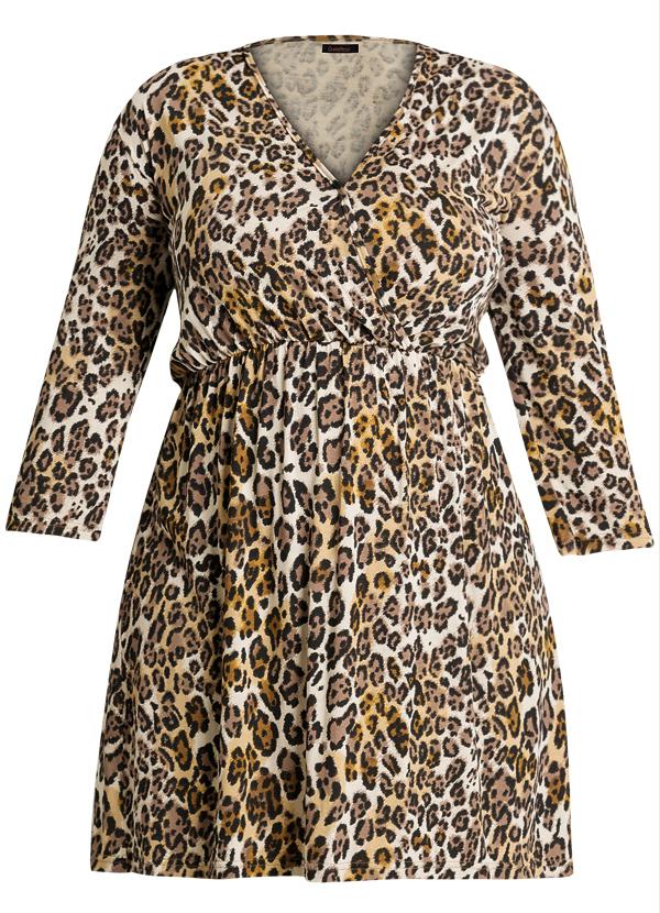 Quintess - Vestido Animal Print Onça Plus Size 5