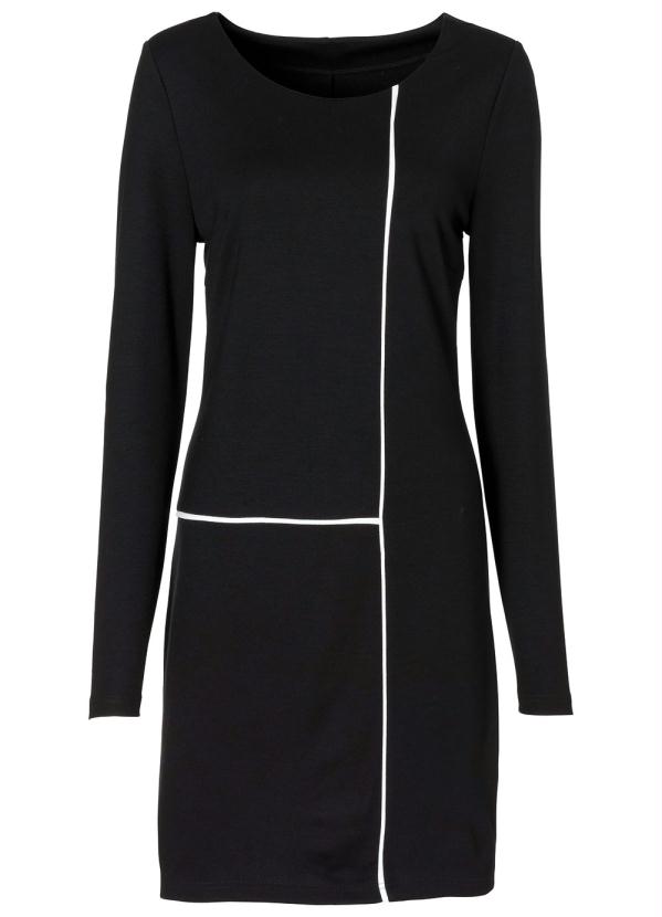 bonprix - Vestido Básico Manga Longa Preto 3