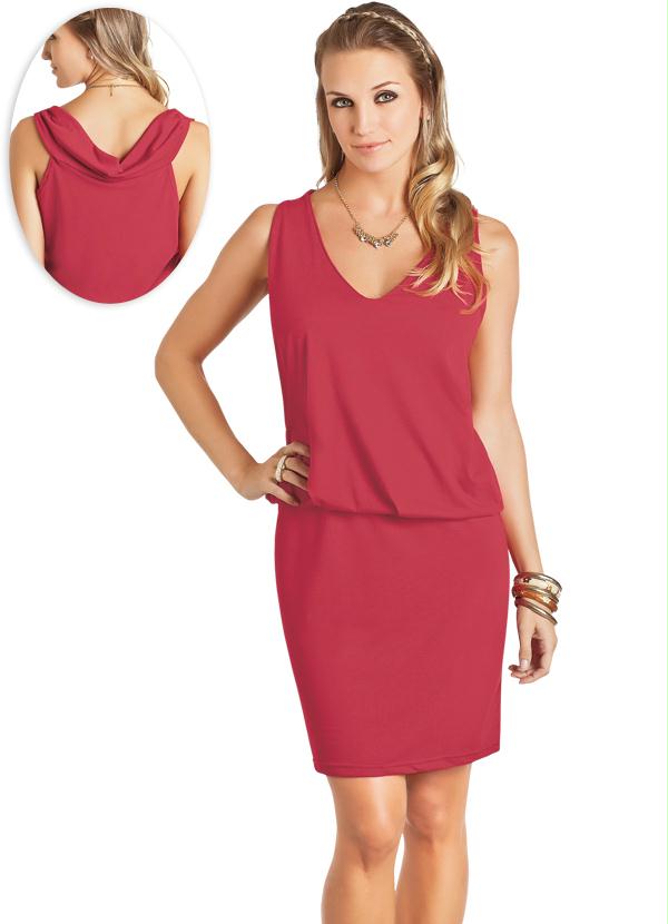 Outlet - Vestido Bordo sem Mangas