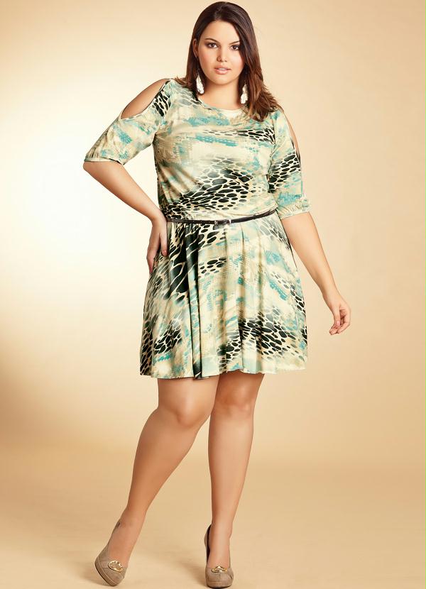 Quintess - Vestido com Abertura nos Ombros Estampado 3