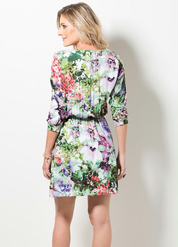 Multimarcas - Vestido com Mangas 7/8 Floral 2