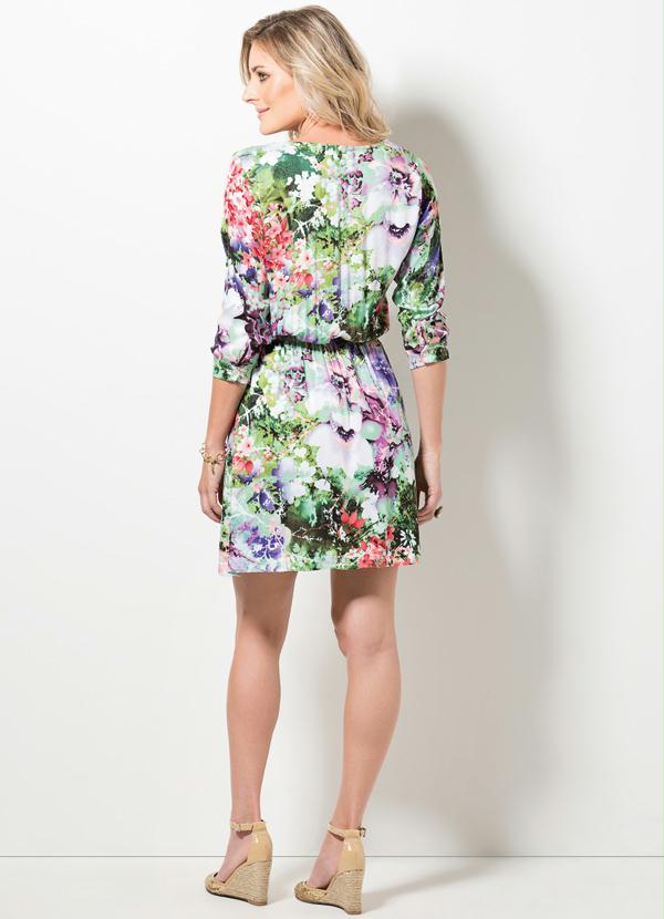 Multimarcas - Vestido com Mangas 7/8 Floral 4