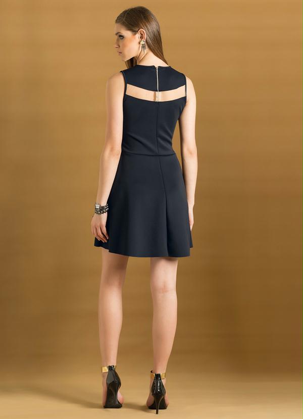 Quintess - Vestido com Recorte Transparente Preto 4