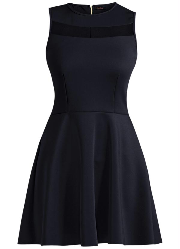 Quintess - Vestido com Recorte Transparente Preto 5