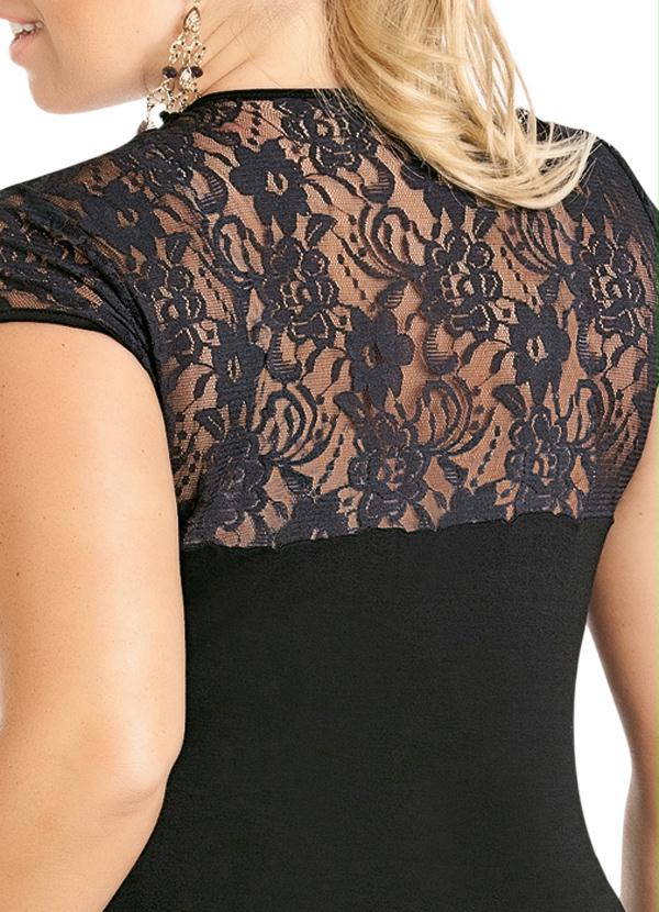 Marguerite - Vestido com Renda Preto 4