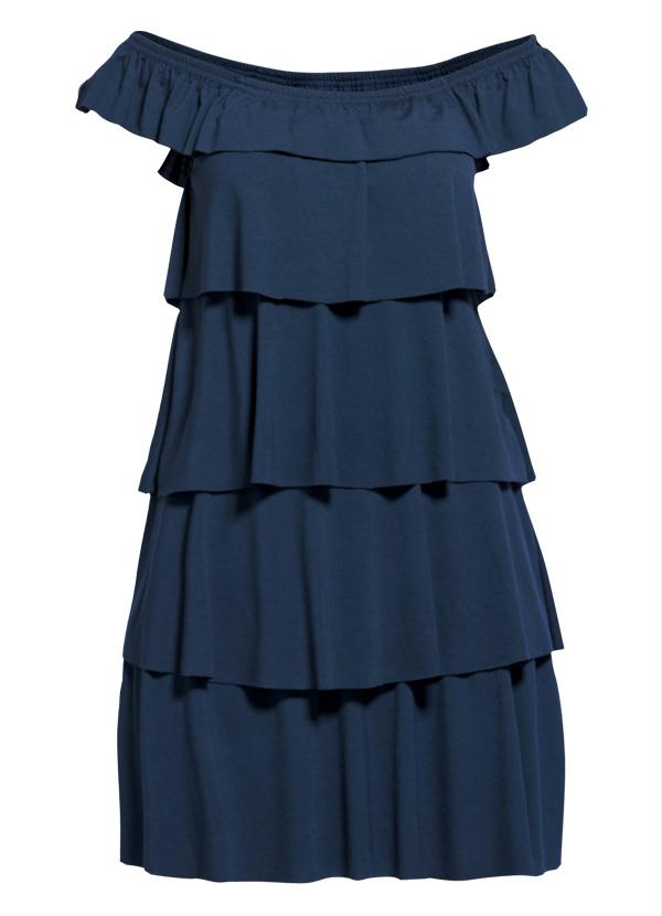 Quintess - Vestido Curto Babados Marinho 5