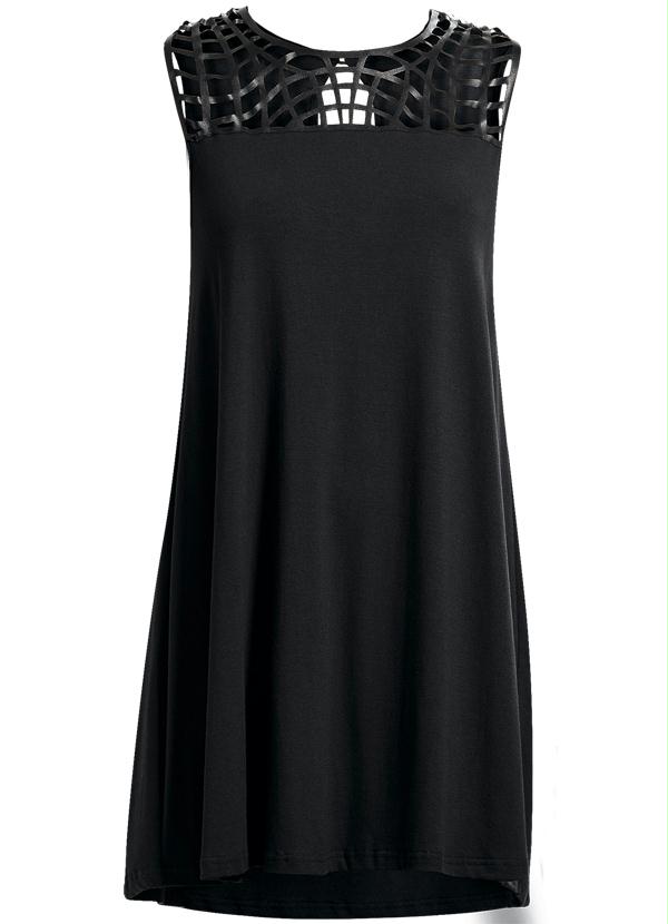 Quintess - Vestido Curto com Recortes Preto 7