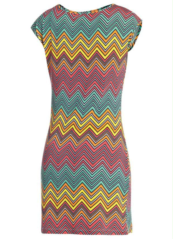 Quintess - Vestido Curto Estampa Zig Zag 8