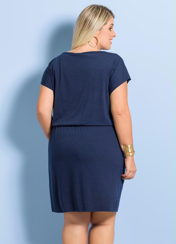 Marguerite - Vestido Curto Plus Size Marinho 2
