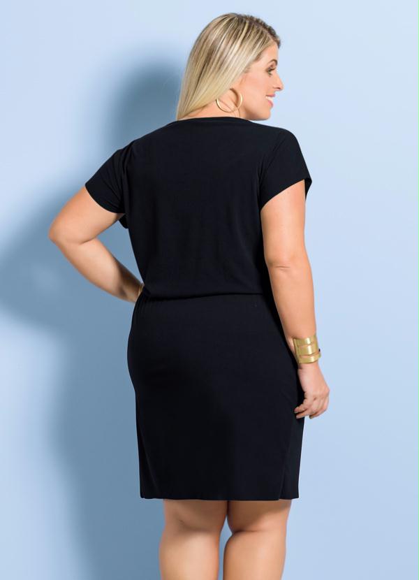 Marguerite - Vestido Curto Plus Size Preto 3