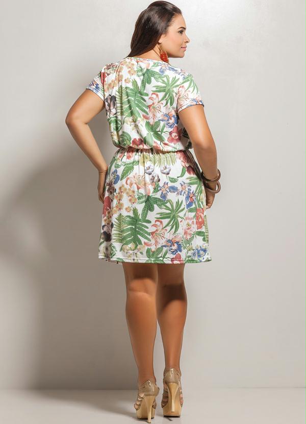 Marguerite - Vestido de Laço Estampa Plus Size Floral 4
