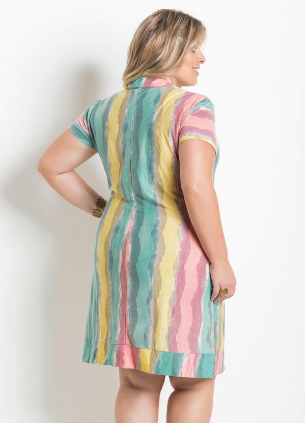 Marguerite - Vestido de Manga Curta Plus Size Estampado 2