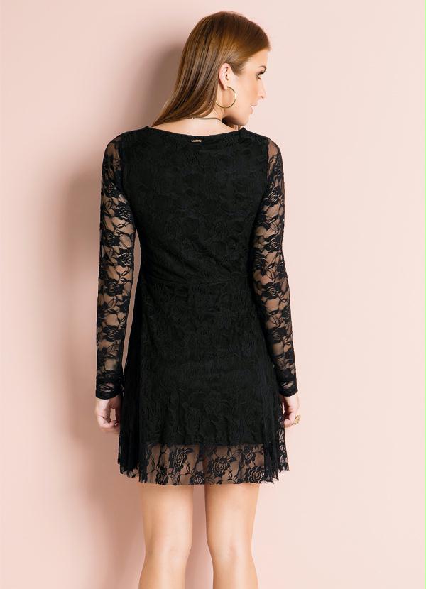 Quintess - Vestido de Renda Preto 2