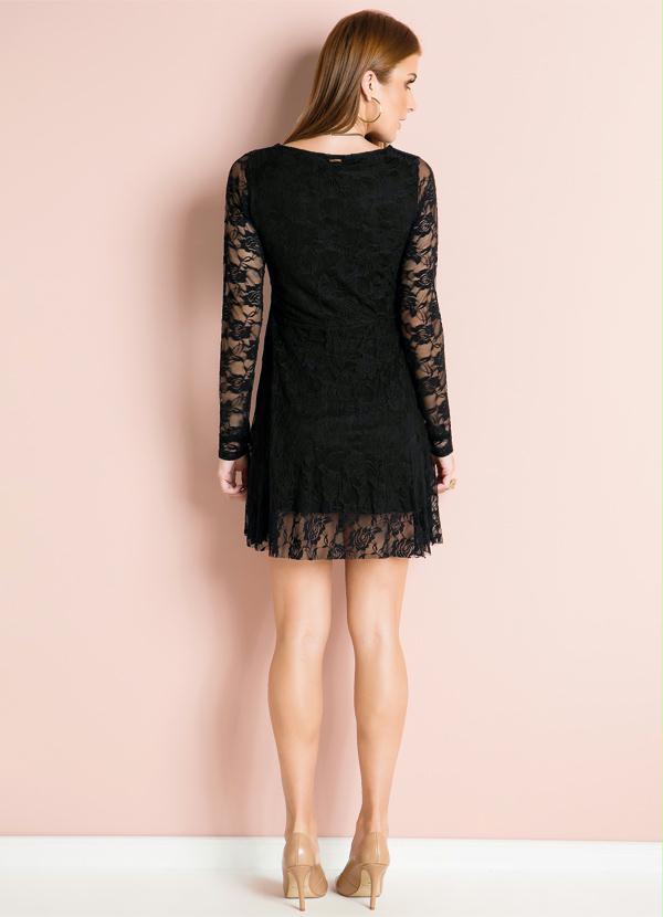Quintess - Vestido de Renda Preto 5