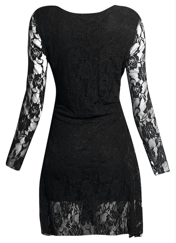 Quintess - Vestido de Renda Preto 6