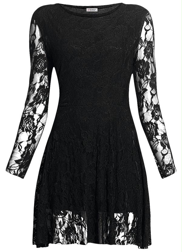Quintess - Vestido de Renda Preto 7