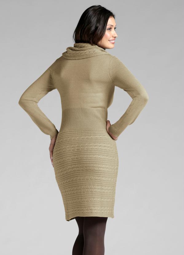 Outlet - Vestido de Tricô Marrom-Acinzentado 2