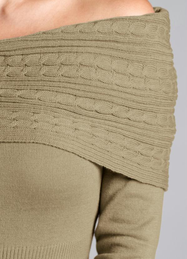 Outlet - Vestido de Tricô Marrom-Acinzentado 4