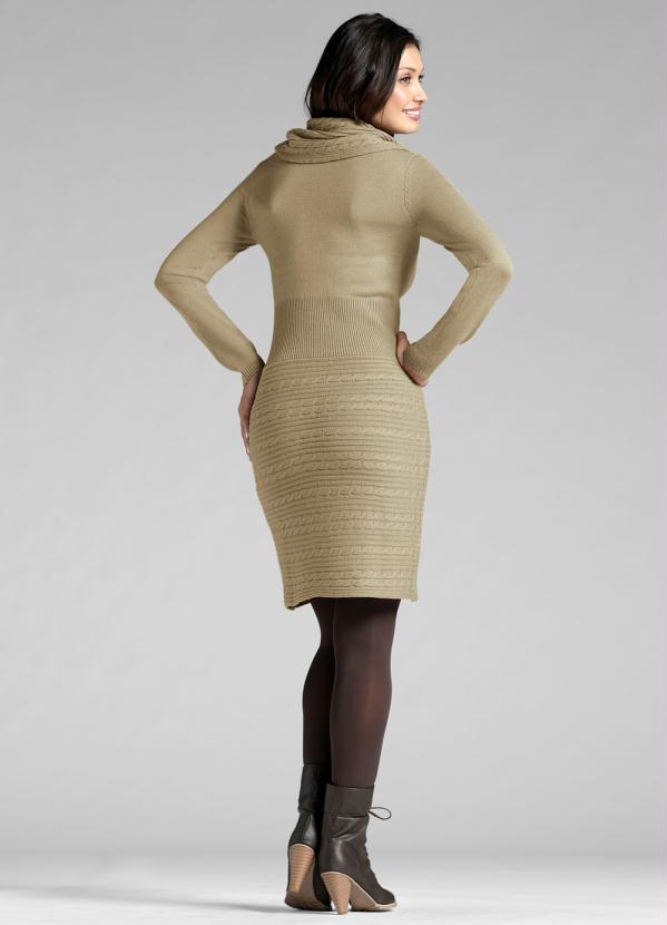 Outlet - Vestido de Tricô Marrom-Acinzentado 6