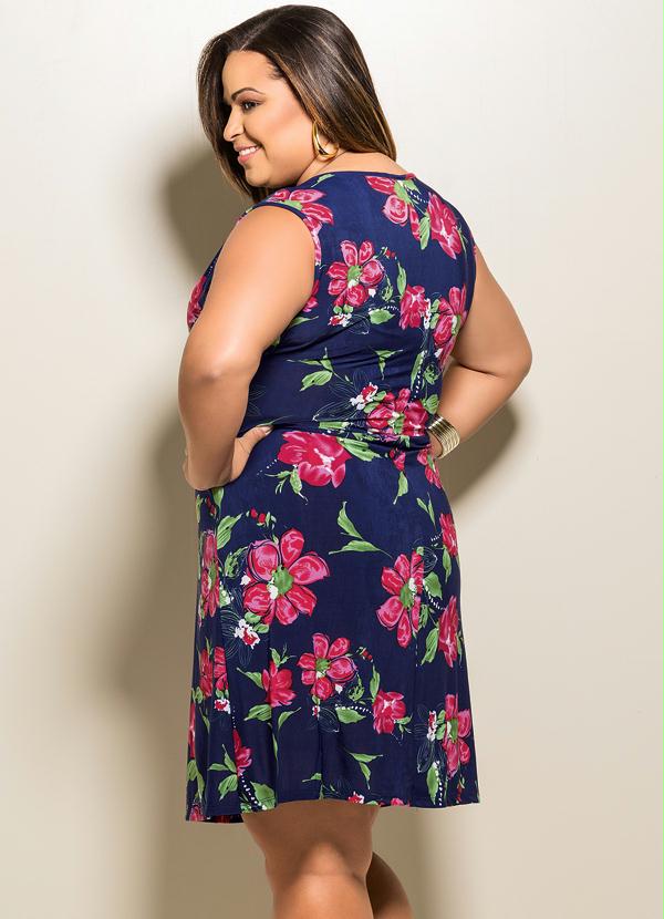 Marguerite - Vestido Decotado Plus Size Estampa Floral 2