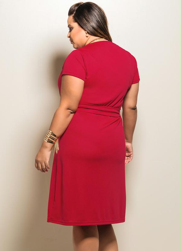 Marguerite - Vestido Decotado Plus Size Vermelho 2