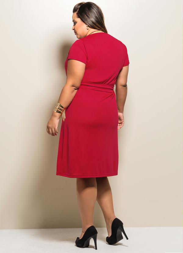 Marguerite - Vestido Decotado Plus Size Vermelho 4