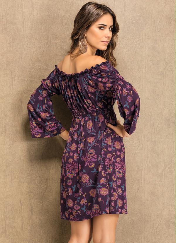 Quintess - Vestido Decote Ciganinha Floral 2