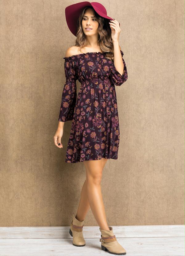 Quintess - Vestido Decote Ciganinha Floral 3