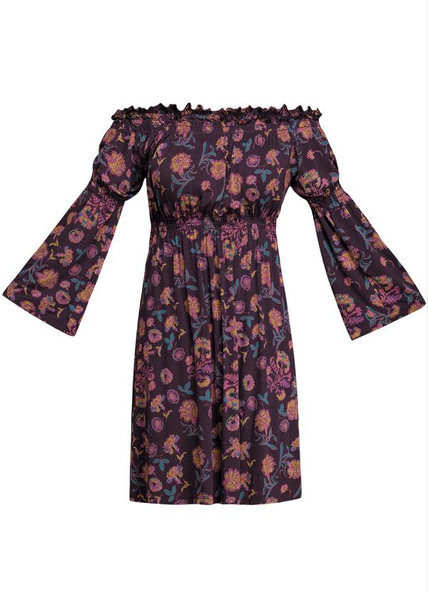 Quintess - Vestido Decote Ciganinha Floral 6