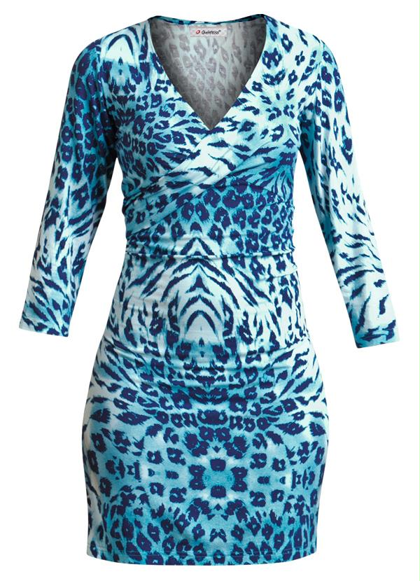 Quintess - Vestido Decote em V com Estampa Animal Print 3