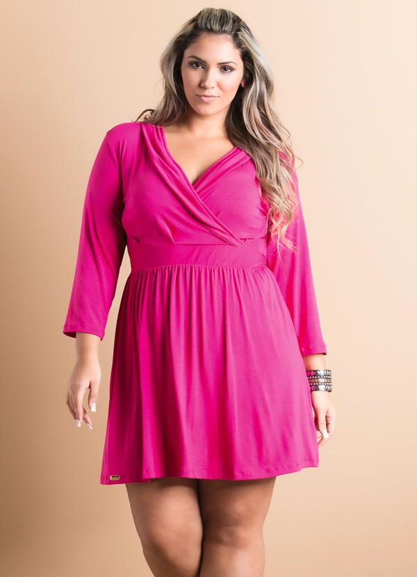 vestido pink plus size