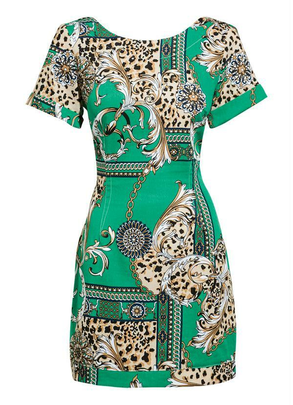 Quintess - Vestido Decote nas Costas Estampa de Lenço 6