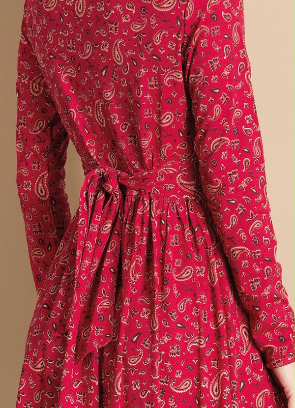 Quintess - Vestido Decote Transpassado Estampa Cashmere 4