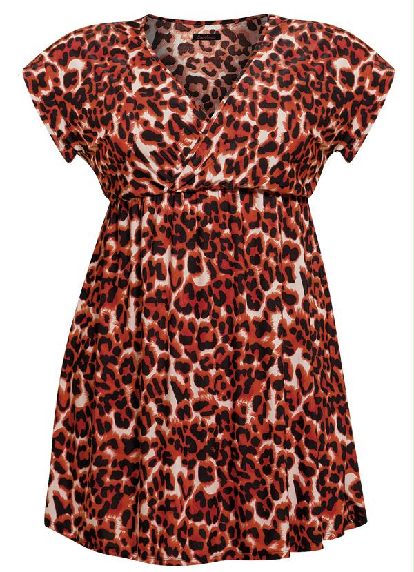 Quintess - Vestido Decote V Estampa de Onça Plus Size 5