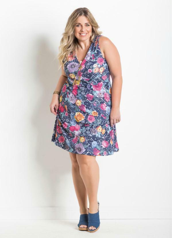 Marguerite - Vestido Decote V Floral Plus Size 3