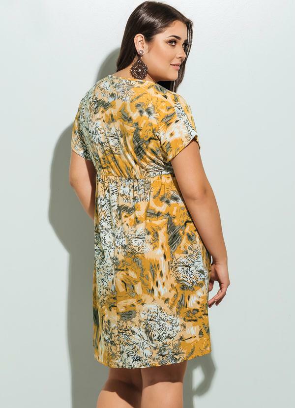 Quintess - Vestido Decote V Plu Size Estampado 2