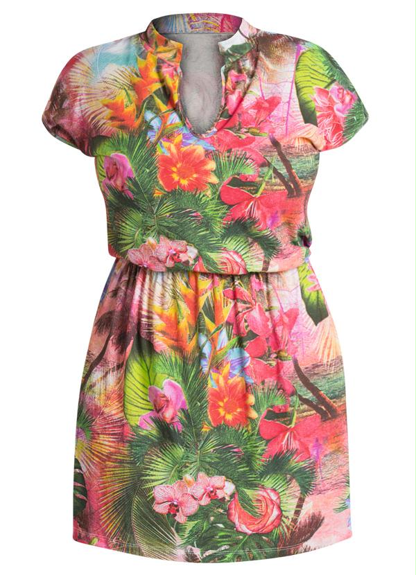 Marguerite - Vestido Decote V Tropical Plus Size 5