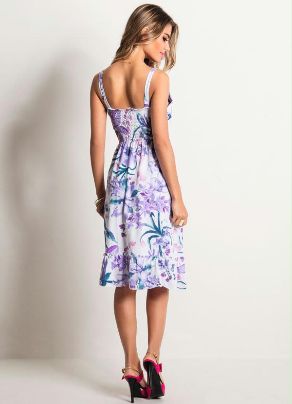 Outlet - Vestido Detalhe Babado Mix Flores 2