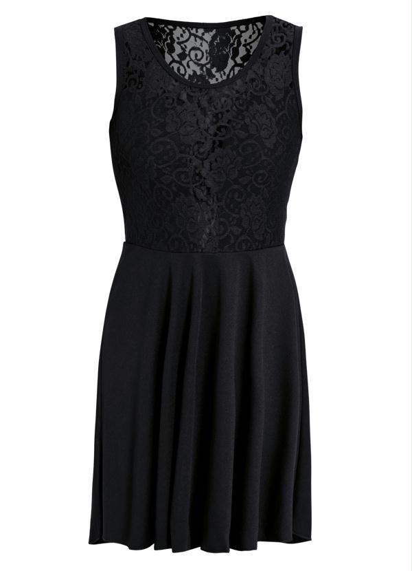 Outlet - Vestido Detalhe com Renda Preta 8