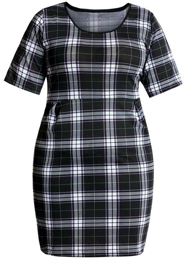 Marguerite - Vestido Detalhe Pregas Xadrez Plus Size 6