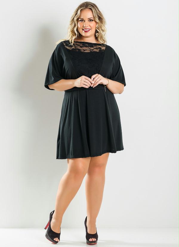 Marguerite - Vestido Detalhe Renda Preta Plus Size 3