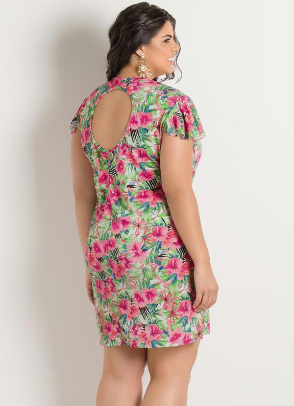 Marguerite - Vestido Detalhe Vazado Estampa Flores Plus Size 2