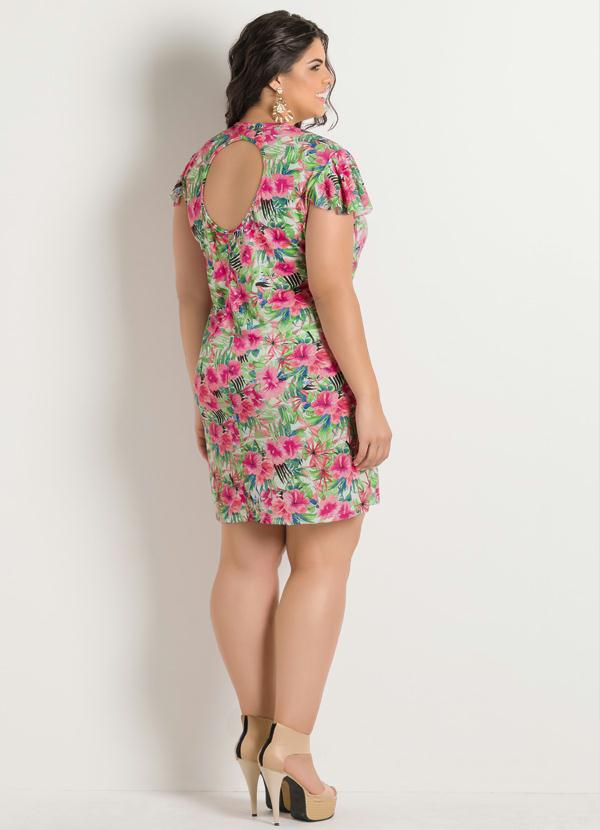 Marguerite - Vestido Detalhe Vazado Estampa Flores Plus Size 4